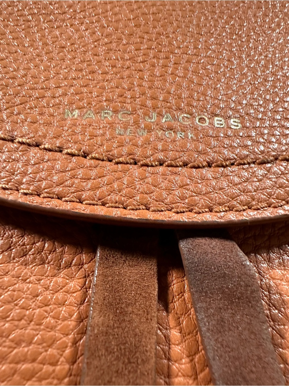 Marc Jacob’s Maverick Shoulder Bag Cognac Tan Leather Crossbody Coquette - Picture 8 of 16
